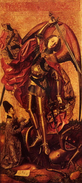 Бартоломе Бермехо “Святой Михаил, побеждающий дьявола, с донатором, Доном Антонио Хуаном”