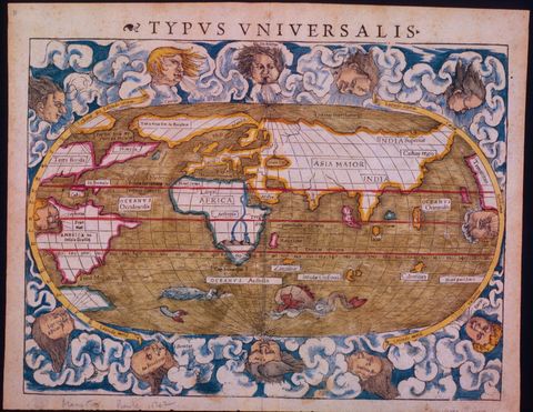 Себастьян Мюнстер. Карта мира из Географии Клавдия Птолемея издания 1540-1542 гг. Германия
