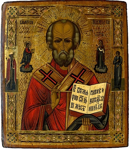 Святой Николай, архиепископ Мир Ликийских. Икона, XIX век