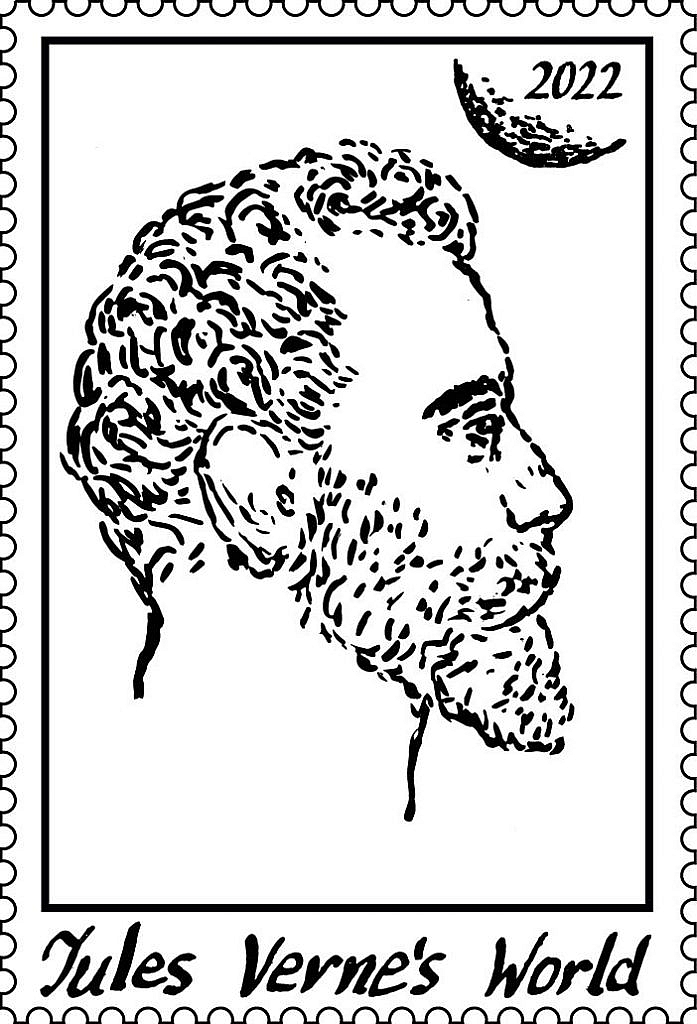 Марка Мир Жюля Верна, Jules Verne's World stamp